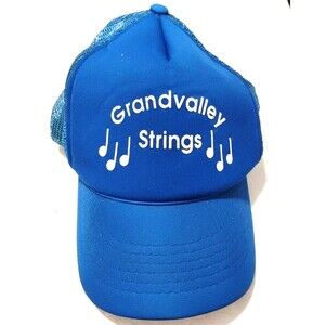 Grand Valley Strings Blue Trucker Hat Adjustable Snapback Music Logo Cap